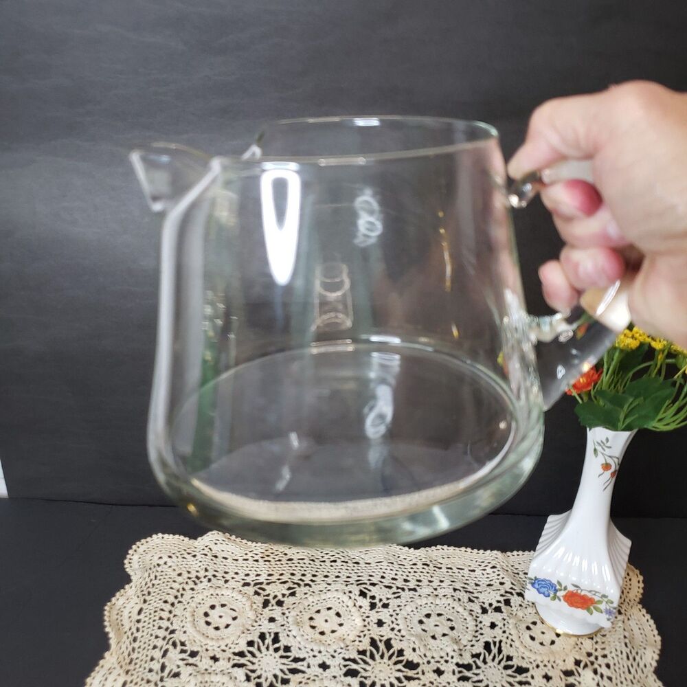 Small Clear Glass 32 oz Serving Pitcher Petite Short Pour Carafe